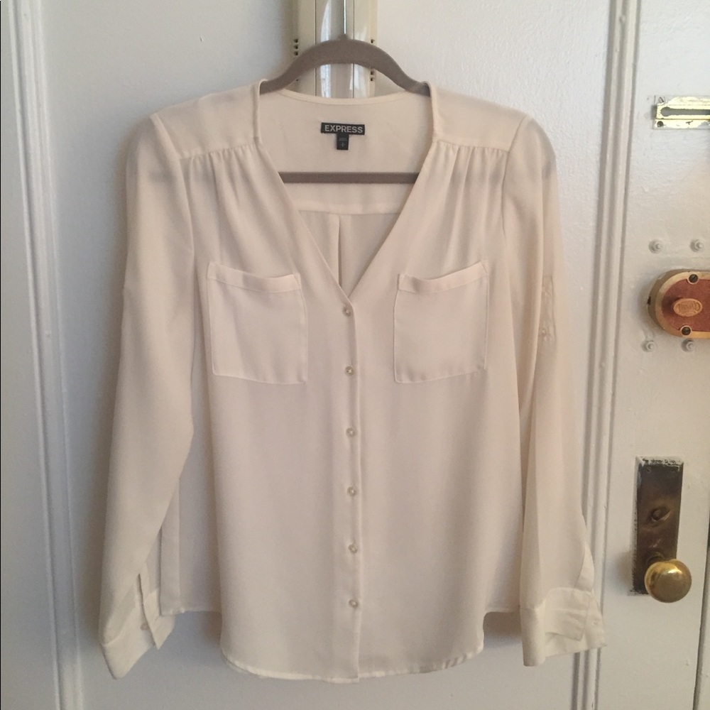 Express Portofino Collarless Blouse